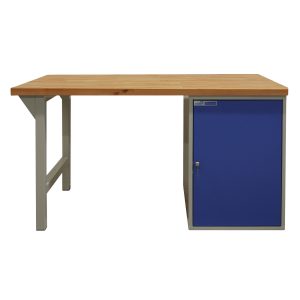 Werkbank mit einem Stahlblechschrank LxT: 1500×50 mm