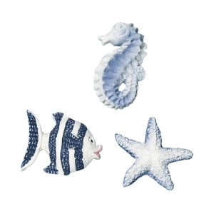 Dekorative Polyresin-Seetiere, Miniatur, 2 cm, 9-teiliges Set, Meerestiere