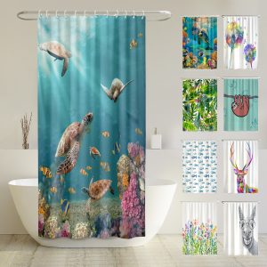 ♻️ Recycling-Duschvorhang Meeres Schildkröten 120×180 cm