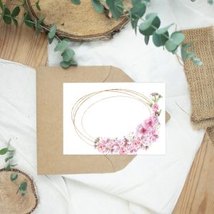 Klappkarte Kirschblüte und Vergissmeinnicht -Restbestände-