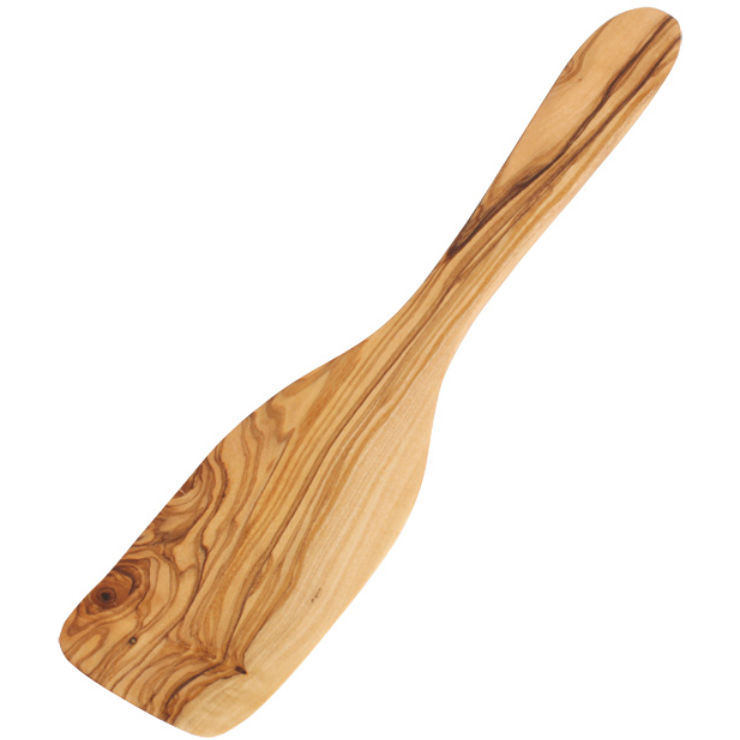Pfannenwender Bratwender flach Olivenholz geölt 30cm – Bild 2