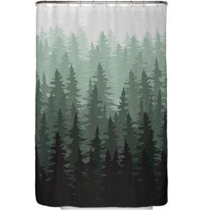 ♻️ Recycling-Duschvorhang Tannen Wald 120×180 cm