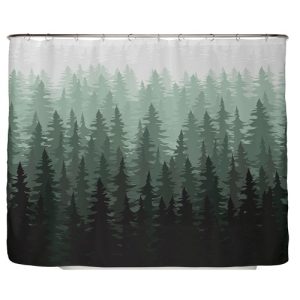 ♻️ Recycling-Duschvorhang Tannen Wald 240×200 cm